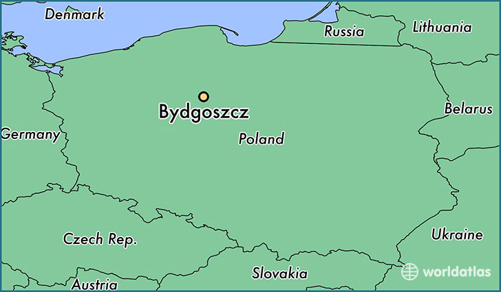 map showing the location of Bydgoszcz