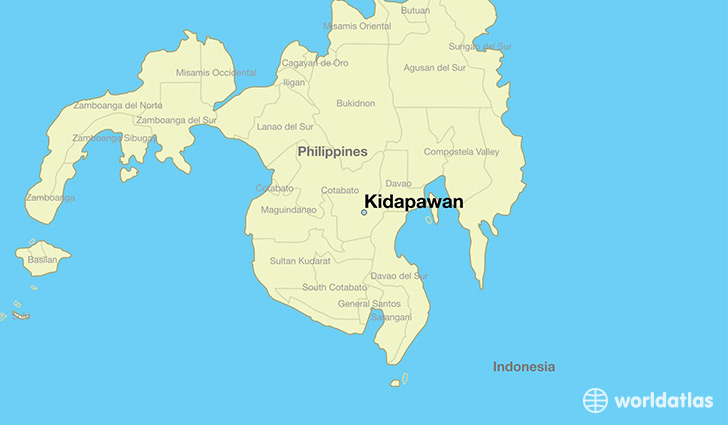 map showing the location of Kidapawan