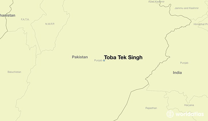 map showing the location of Toba Tek Singh