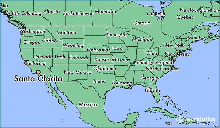 map showing the location of Santa Clarita