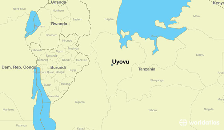 map showing the location of Uyovu