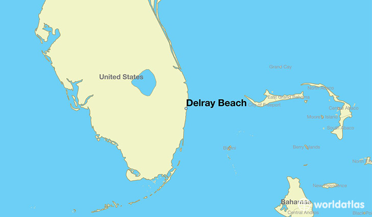 map showing the location of Delray Beach