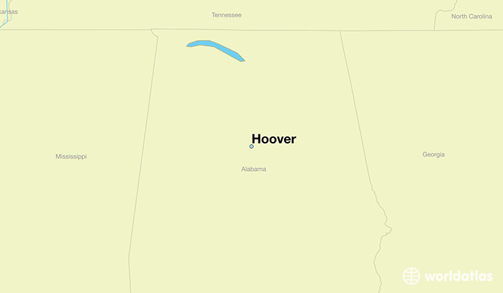 map showing the location of Hoover