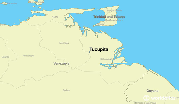 map showing the location of Tucupita