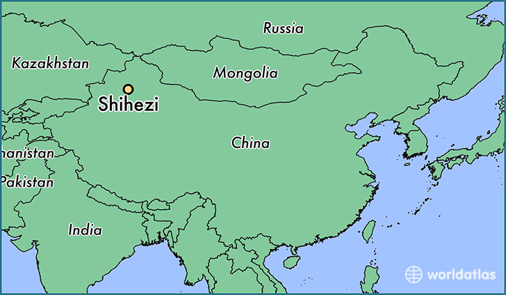 map showing the location of Shihezi