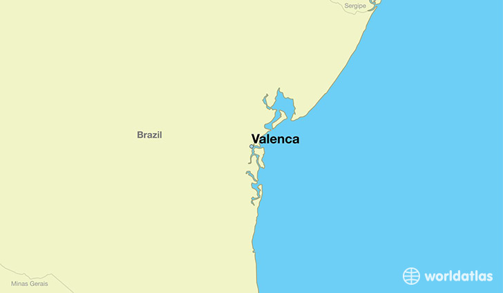 map showing the location of Valenca