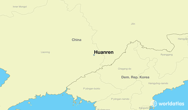 map showing the location of Huanren