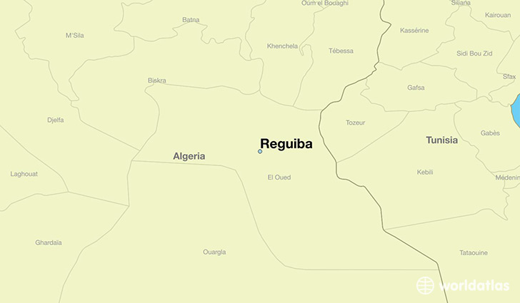 map showing the location of Reguiba