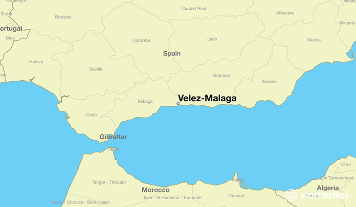 map showing the location of Velez-Malaga