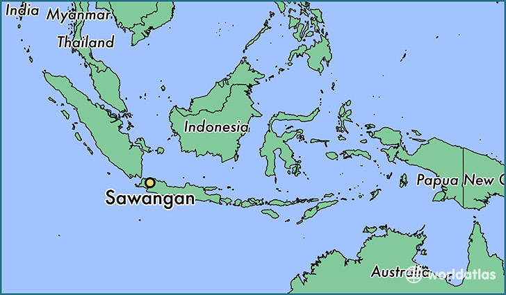 map showing the location of Sawangan