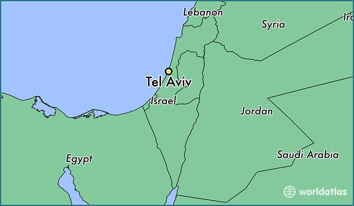 map showing the location of Tel Aviv