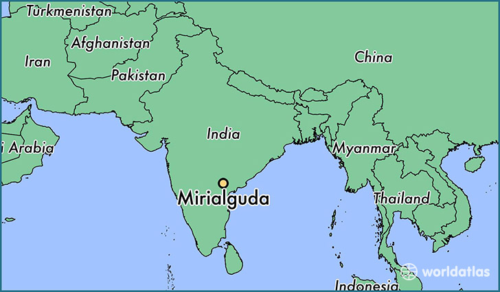 map showing the location of Mirialguda