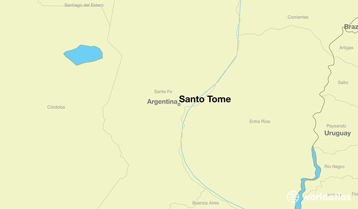 map showing the location of Santo Tome