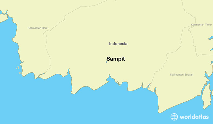 map showing the location of Sampit