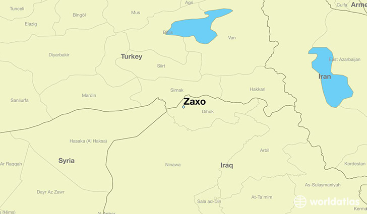 map showing the location of Zaxo