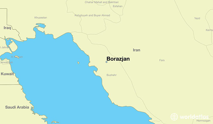 map showing the location of Borazjan