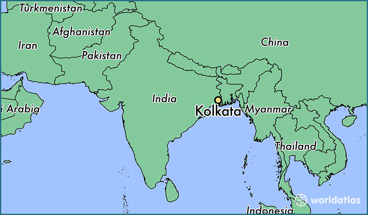 map showing the location of Kolkata