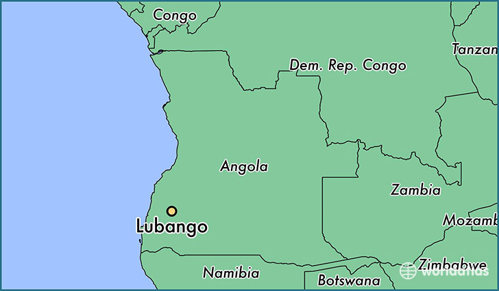 map showing the location of Lubango