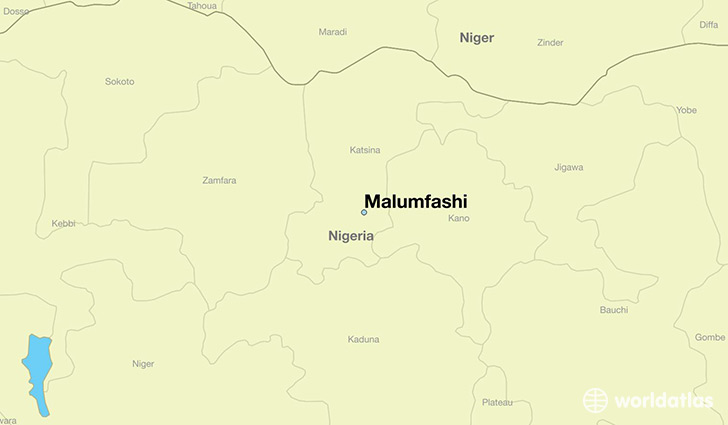 map showing the location of Malumfashi