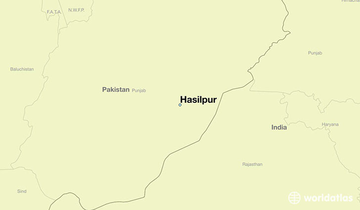 map showing the location of Hasilpur