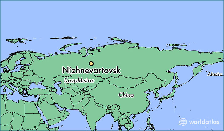map showing the location of Nizhnevartovsk