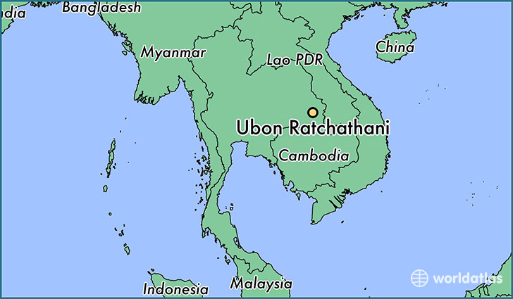 map showing the location of Ubon Ratchathani