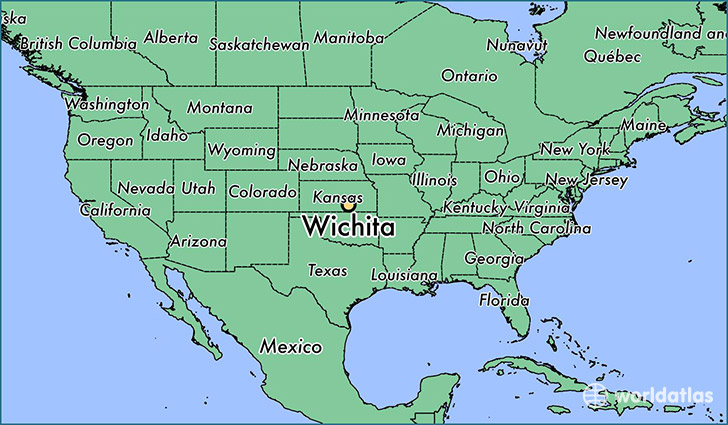 map showing the location of Wichita