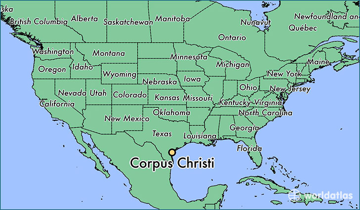 map showing the location of Corpus Christi