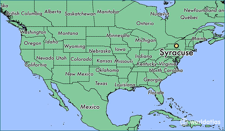 map showing the location of Syracuse