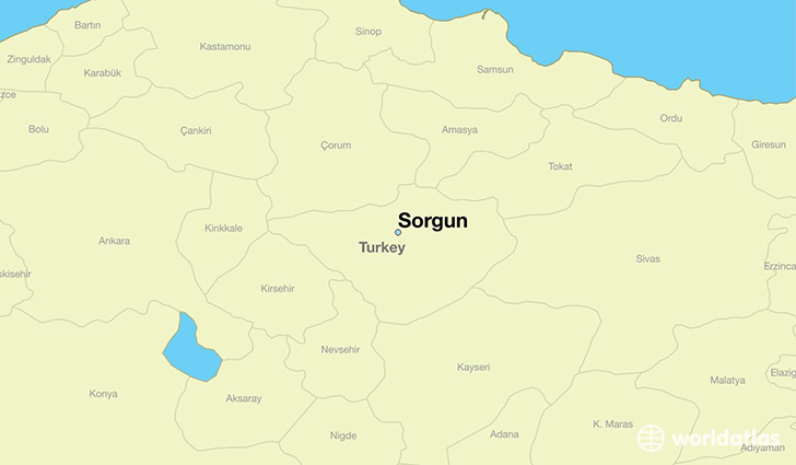 map showing the location of Sorgun