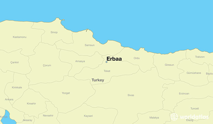 map showing the location of Erbaa