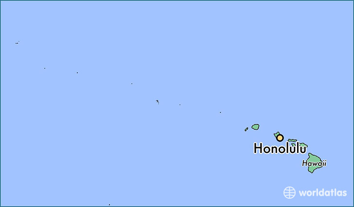 map showing the location of Honolulu
