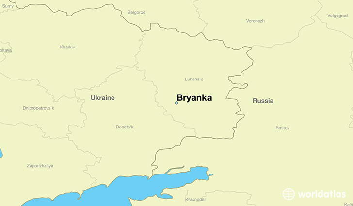 map showing the location of Bryanka