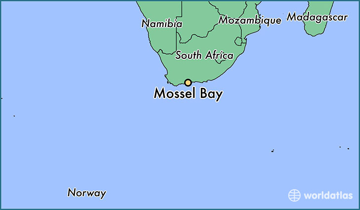 map showing the location of Mossel Bay