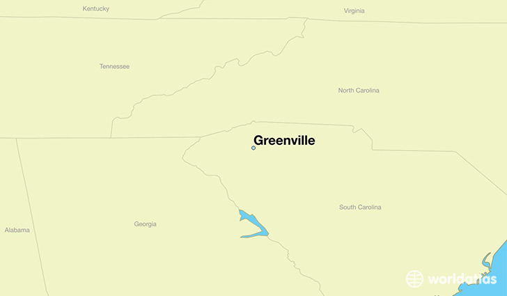 map showing the location of Greenville