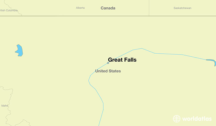 map showing the location of Great Falls