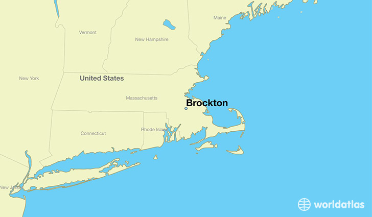 map showing the location of Brockton