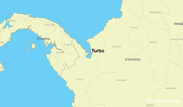 map showing the location of Turbo