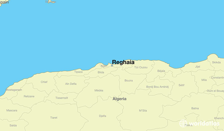 map showing the location of Reghaia