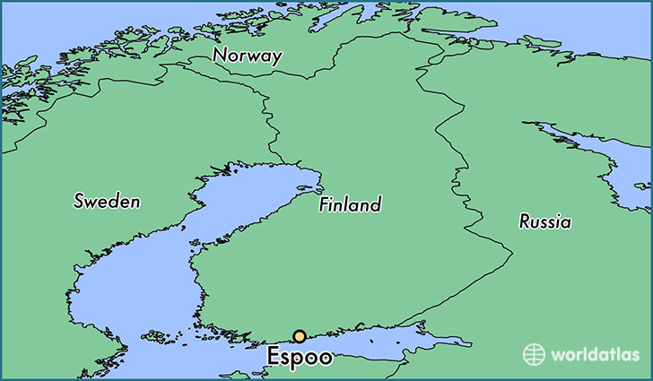 map showing the location of Espoo