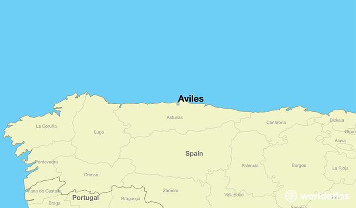 map showing the location of Aviles
