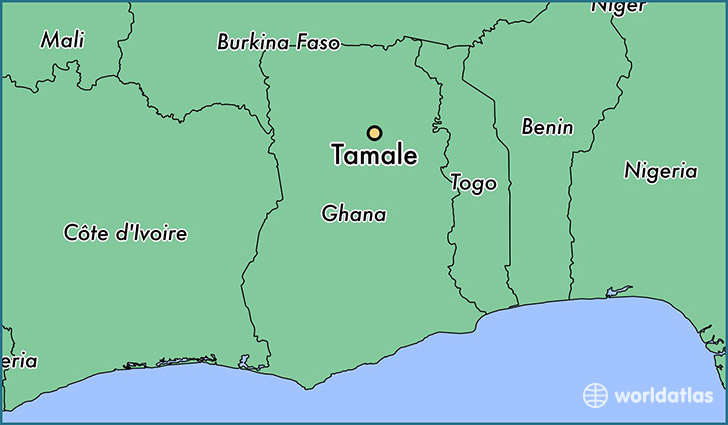 map showing the location of Tamale