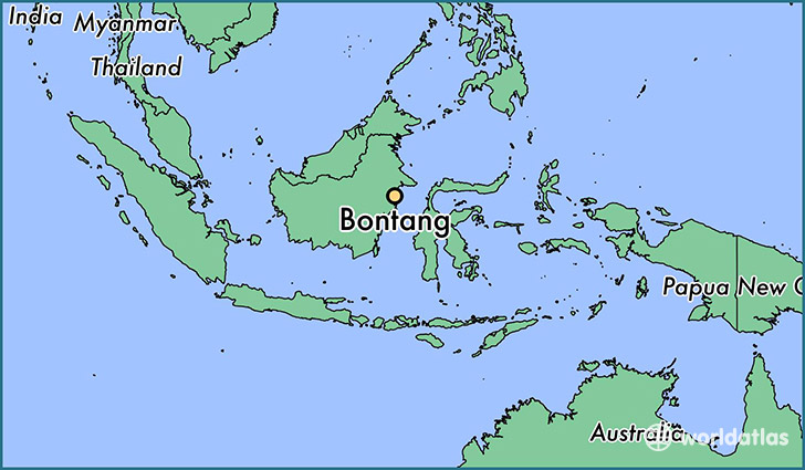 map showing the location of Bontang