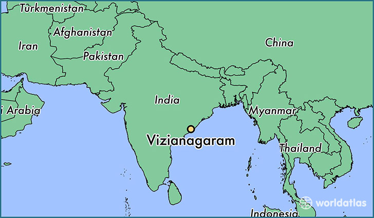 map showing the location of Vizianagaram