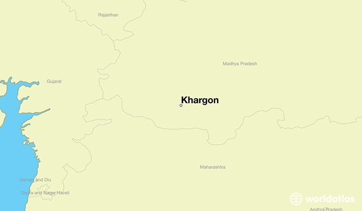 map showing the location of Khargon