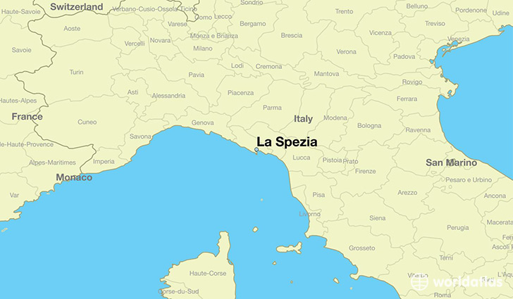 map showing the location of La Spezia