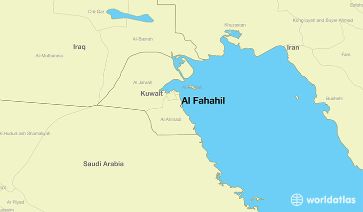 map showing the location of Al Fahahil