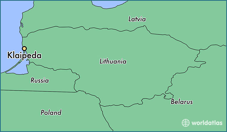 map showing the location of Klaipeda