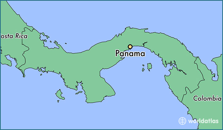 map showing the location of Panama