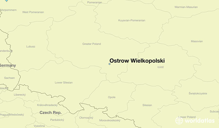 map showing the location of Ostrow Wielkopolski